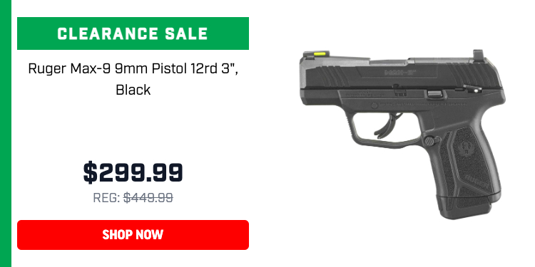 CLEARANCE SALE Ruger Max-3 Smm Pistol 12rd 3", Black $299.99 REG: $448:99 