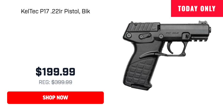 KelTec P17 .22Ir Pistol, Blk $199.99 REG: $399:89 